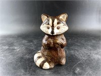 Ceramic raccoon 5" tall, adorable