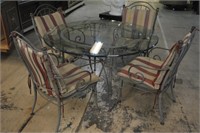 Iron & Glass Table & Chair Set