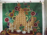 9'X11.5' Wool Carpet In Floral Motif