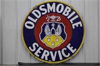 Oldsmobile Service Porcelain Sign Double Sided 42"