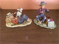 2 Norman Rockwell figurines, four seasons