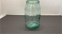 Blue ‘’the Gem’’ canning jar, top has chips