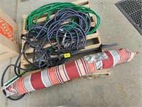 GARDEN HOSES, HOSE REEL, PATIO UMBRELLA