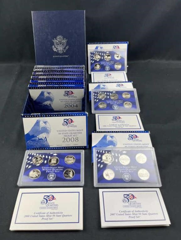 1999-2008 US Mint Proof State Quarters Complete