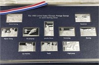 (10) 12g Sterling Silver Bars 1980 Olympic Stamps