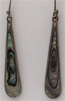 Sterling Silver Earrings W Abalone Stones
