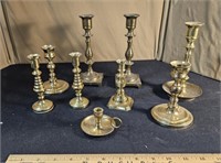 9 brass candlesticks
