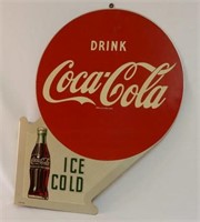 1954 DRINK COCA-COLA  ICE COLD  METAL FLANGE
