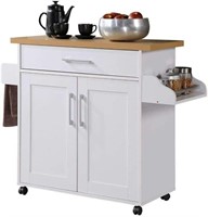 Hodedah Kitchen Island with Spice Rack