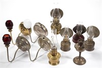 ASSORTED METAL MINIATURE WALL-MOUNT LAMPS, LOT OF