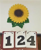 4 Small Metal Sunflower Wall Hangers