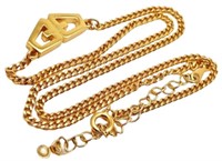 Givenchy Gold Tone Double G Necklace