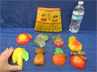 fruit wall pocket (italy) & 8 chalk fruit plaques