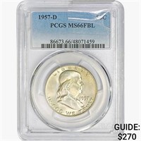 1957-D Franklin Half Dollar PCGS MS66 FBL