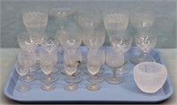 20pc Etched Glass Stemware