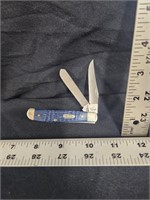 Case blue bone handle trapper knife