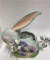 Vintage Home Interiors Bunny Rabbit Candle Holder