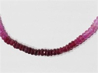 #28 18K Yellow Gold Ruby Bead Necklace