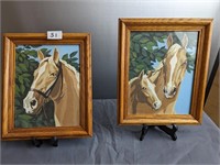 2 paint by numbers horses
