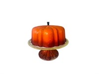 Mid Century Modern Metal Cake stand Pumpkin shape