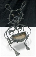 Lawn Mouse Form Metal Art Sculpture, Mini Planter