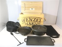Wenzel 1887 cast Iron camping cook set , with