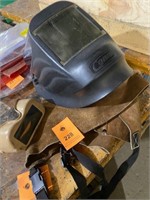 Welding face guard with leathers mask