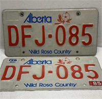 1985 Alberta DFJ 085 Pair of Plates