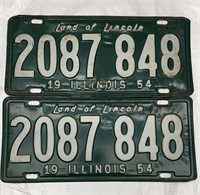 1954 Illinois 2087 848 Pair of Plates
