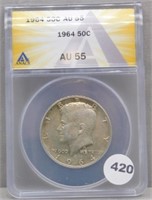 1964 Silver Kennedy Half Dollar, ANACS