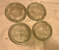 Set of 4 Midcentury Glass Coasters