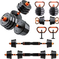 RUNWE 44LB Adjustable Dumbbell Kettlebell Set