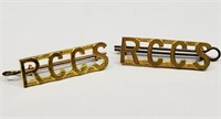 Brass RCCS Shoulder Titles with Pins