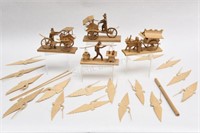 Indonesia Hand Crafted Figurines &  Crane Mobile
