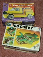 Model car sets (partially put together)