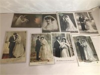 EARLY TURN OF THE CENTURY COLORED WEDDING POSTCARD