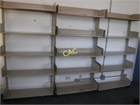 5pc 4- Metal Racks & 1- Book Case