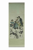 Chinese Ink Color Painting w Signature
