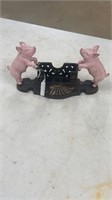 Cast Iron Pig Business Card Holder