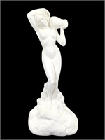 White Glazed Neo-Classical Female Figurine w Jug