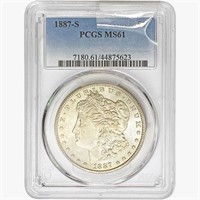 1887-S Morgan Silver Dollar PCGS MS61