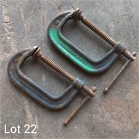 2x Steel 4 Inch C-Clamps