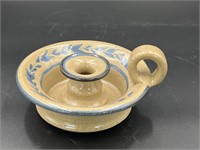 Stoneware pottery candle holder