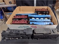 Lionel Engine & Coal Car, Caboose, Box & Flat Cars