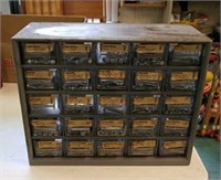 25 drawer hardware storage chest