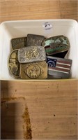 Container of belt buckles