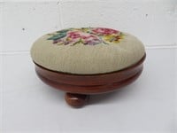 A Victorian Needlepoint Covered Gout Stool