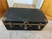 Black luggage trunk, Measures: 30"W x 16"D x 13"H