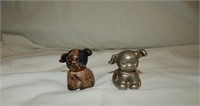 Antique Hubley Cast Iron Pup Paperweights Hines