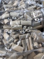 Ceramic beige flat cylinder beads. 14 x 9 x 5 m